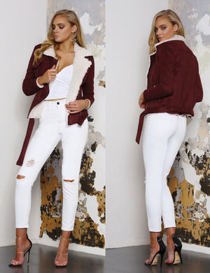 
            
                Load image into Gallery viewer, Pure Warmth Faux Suede Jacket - Coats &amp;amp; Jackets | Axariya&amp;#39;s closet
            
        