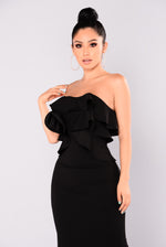 Midnight Smile Ruffle Gown For Sale Online - Dresses | Axariyas Closet