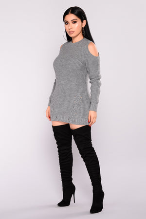 Natalia Cold Shoulder Sweater - Axariya's Closet