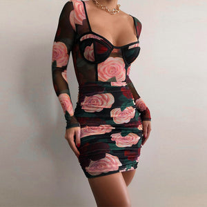 Spring Blossom Floral Bodycon Dress For Sale Online - Dresses | Axariyas Closet