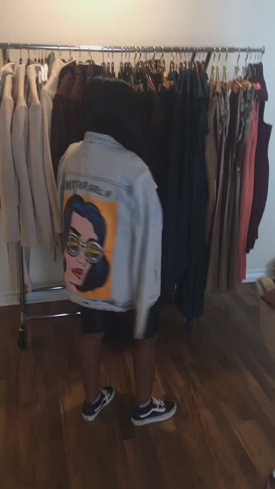 
            
                Load and play video in Gallery viewer, Pop Art Oversized Denim Jacket - Coats &amp;amp; Jackets | Axariya&amp;#39;s closet
            
        